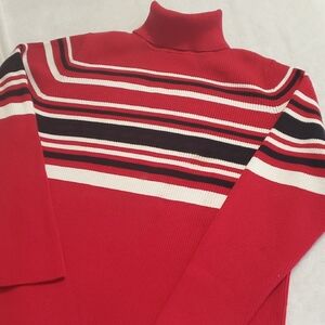 Venezia Women's Red Ribbed Turtleneck 18/20W